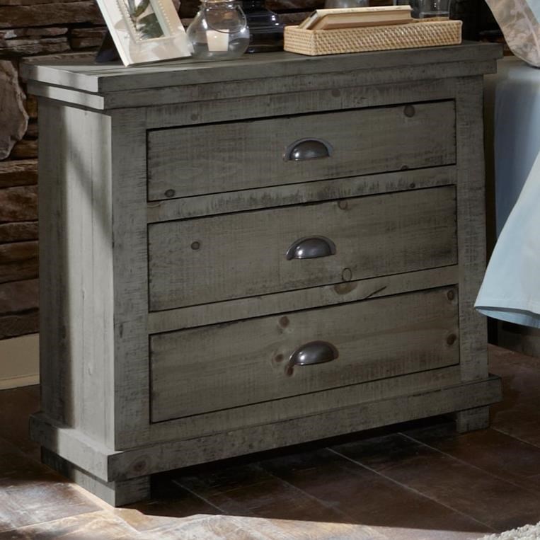 Gray distressed nightstand deals